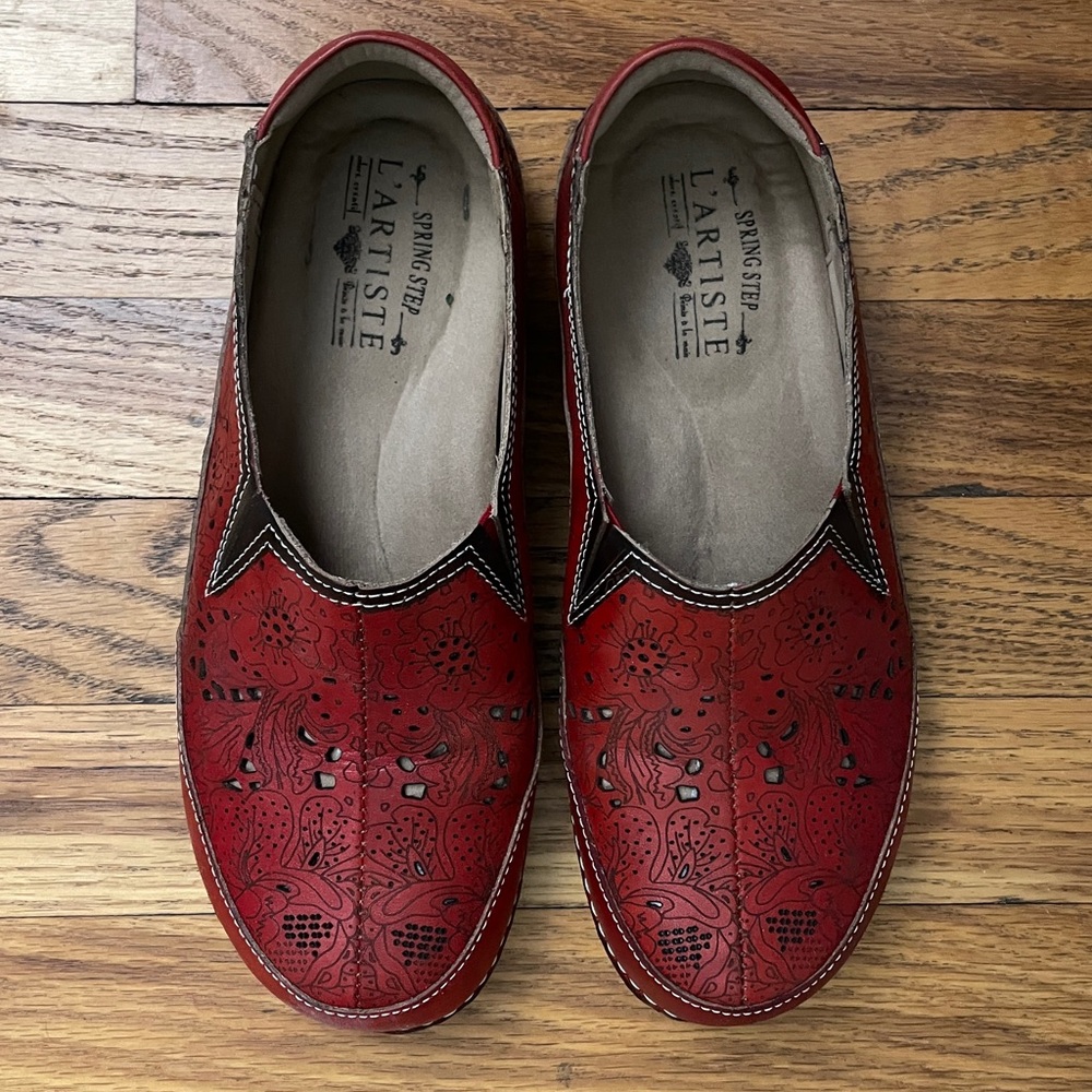 Spring Step L’Artiste Red Libora Loafer 38 7.5-8